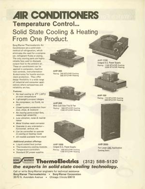 Thermoelectric cooling 1980's