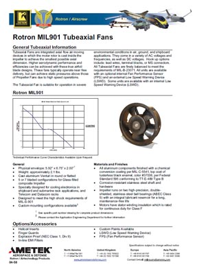 Mil901 Fan data sheet